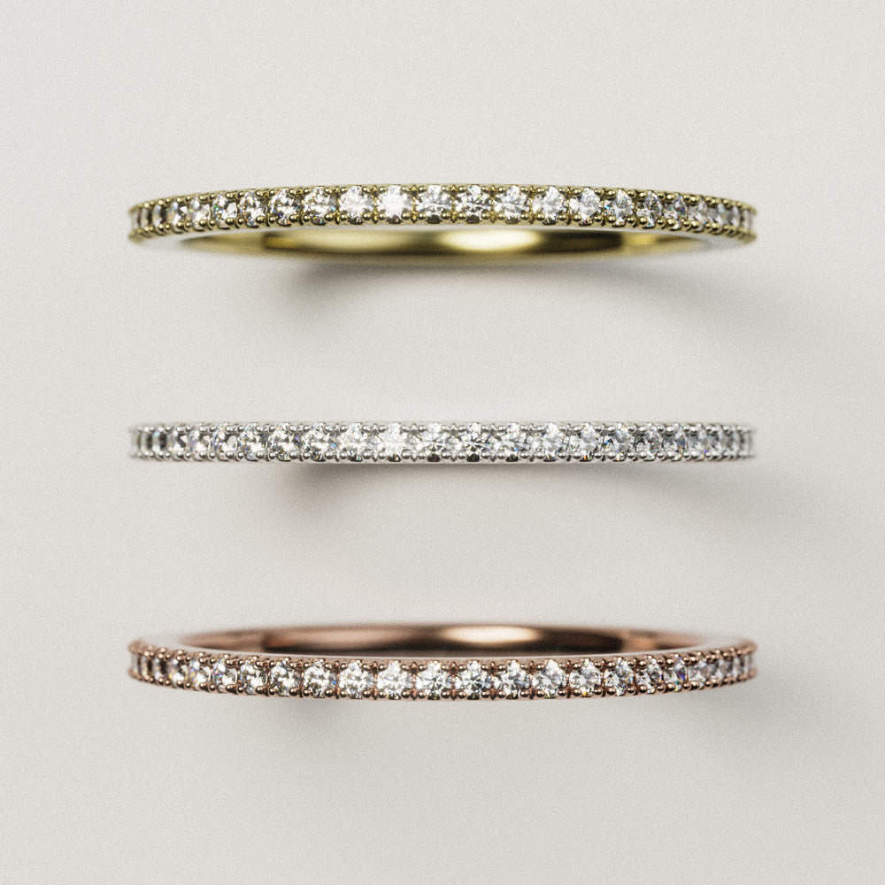 エタニティリング Bar Set. 1.0mm L.G.Diamond / K18, Pt
