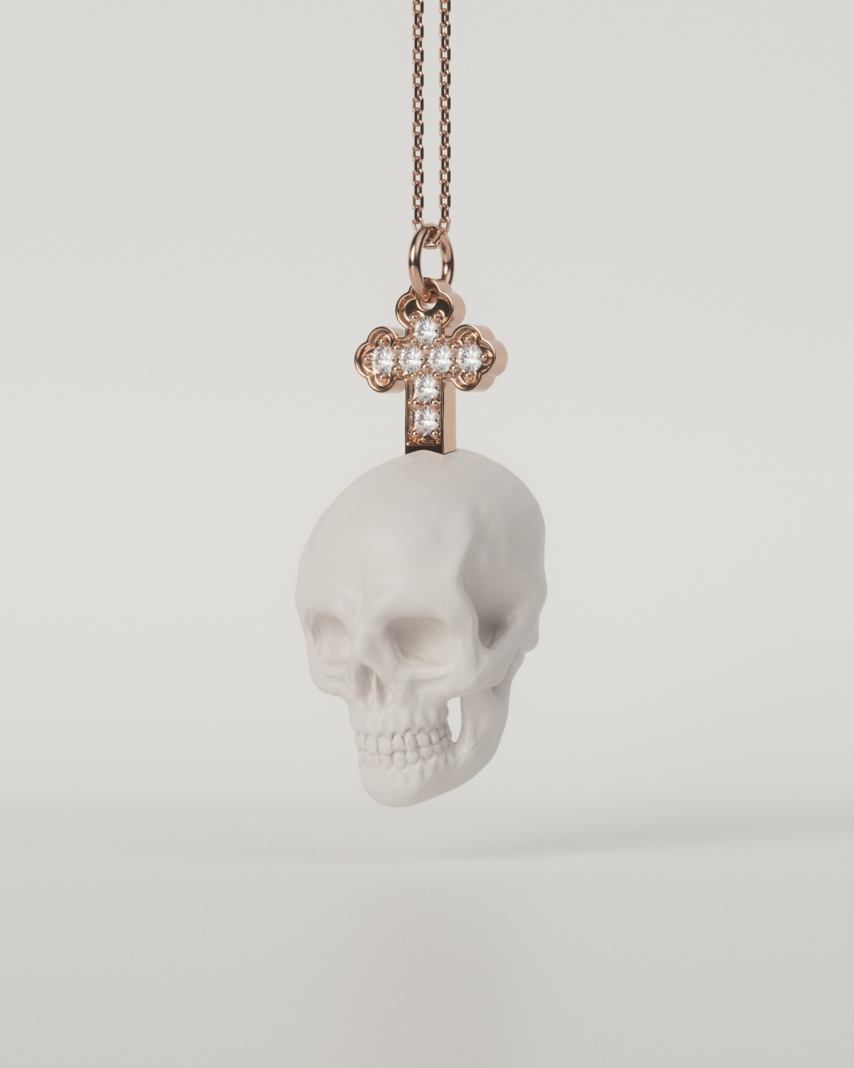 SKULL & CROSS TOP（White）