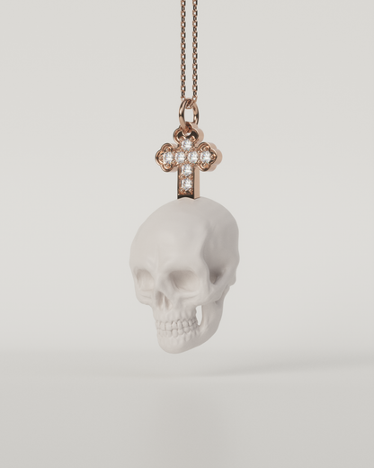 SKULL & CROSS TOP（White）