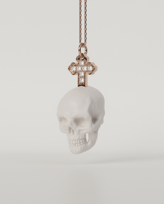 SKULL & CROSS TOP（White）