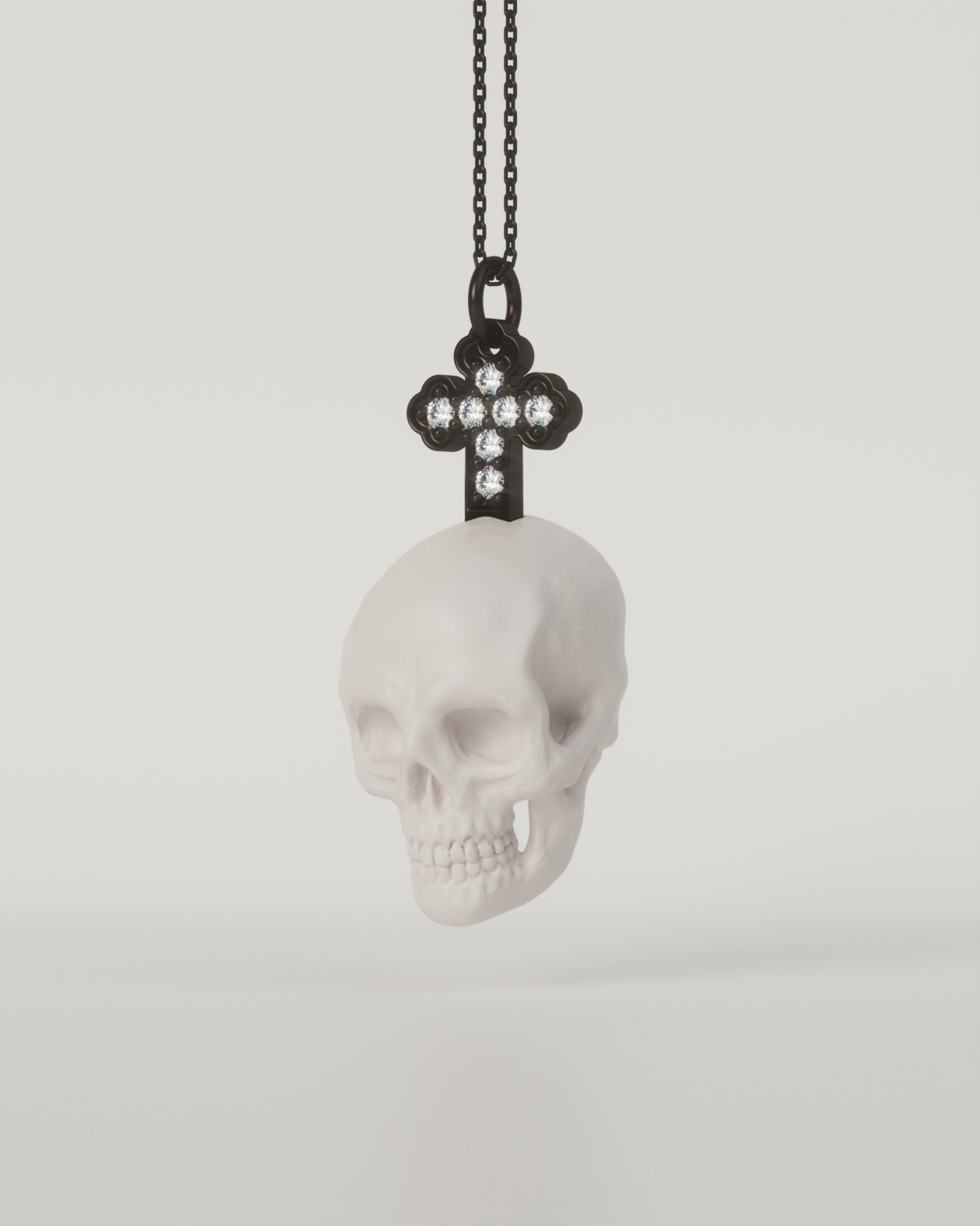 SKULL & CROSS TOP（White）
