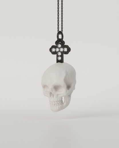 SKULL & CROSS TOP（White）