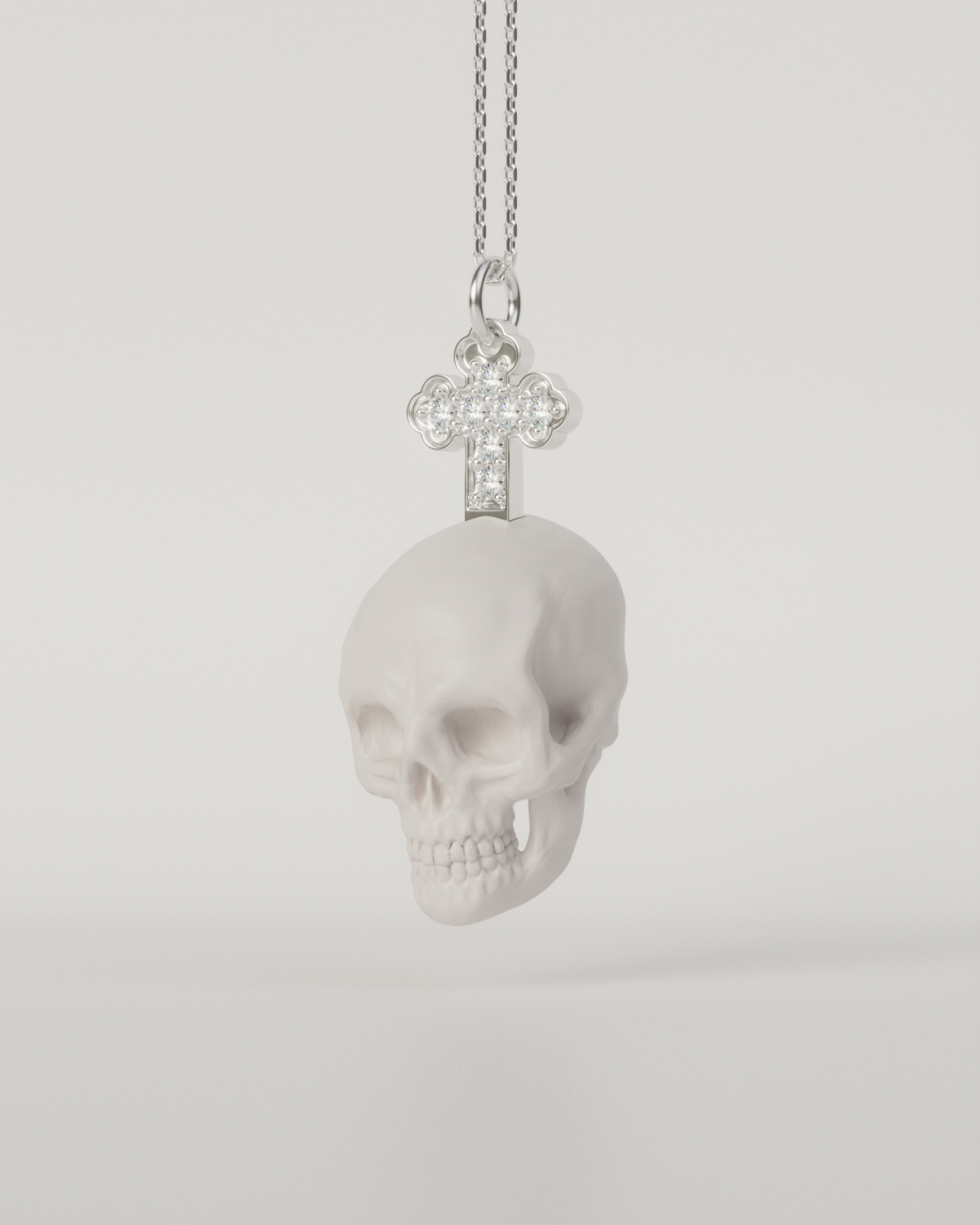 SKULL & CROSS TOP（White）