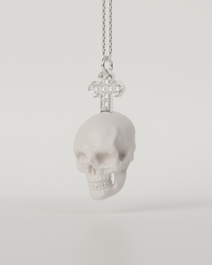 SKULL & CROSS TOP（White）