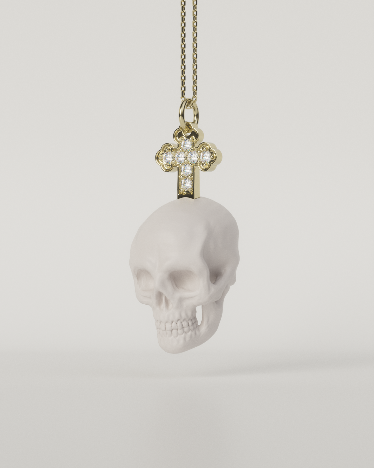 SKULL & CROSS TOP（White）