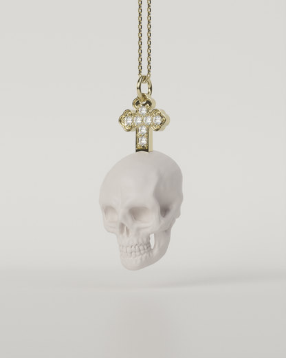 SKULL & CROSS TOP（White）