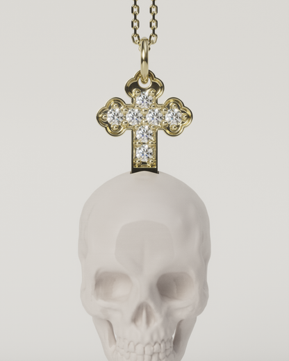 SKULL & CROSS TOP（White）