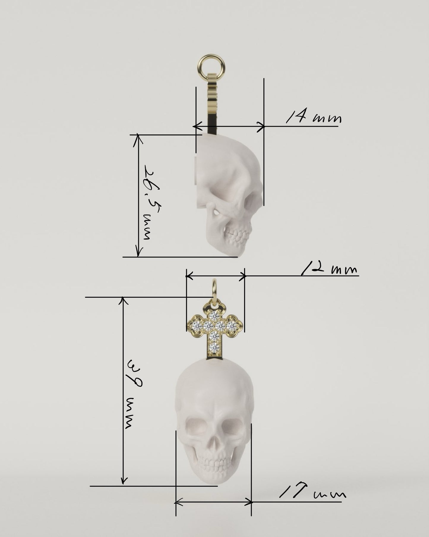 SKULL & CROSS TOP（Black）