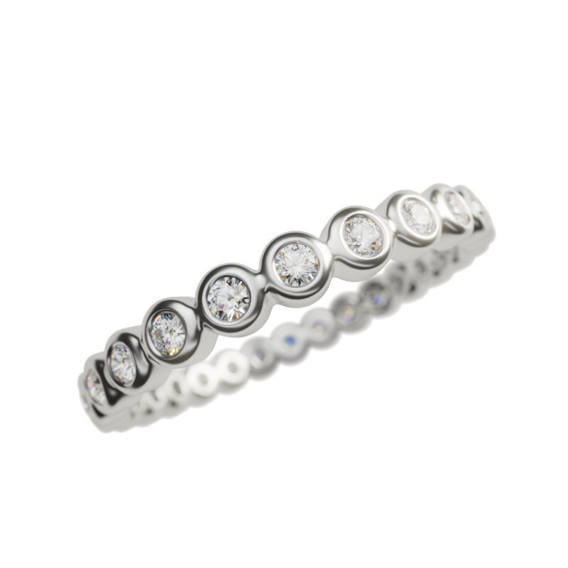 エタニティリング Bezel Set. 1.3mm L.G.Diamond / K18, Pt