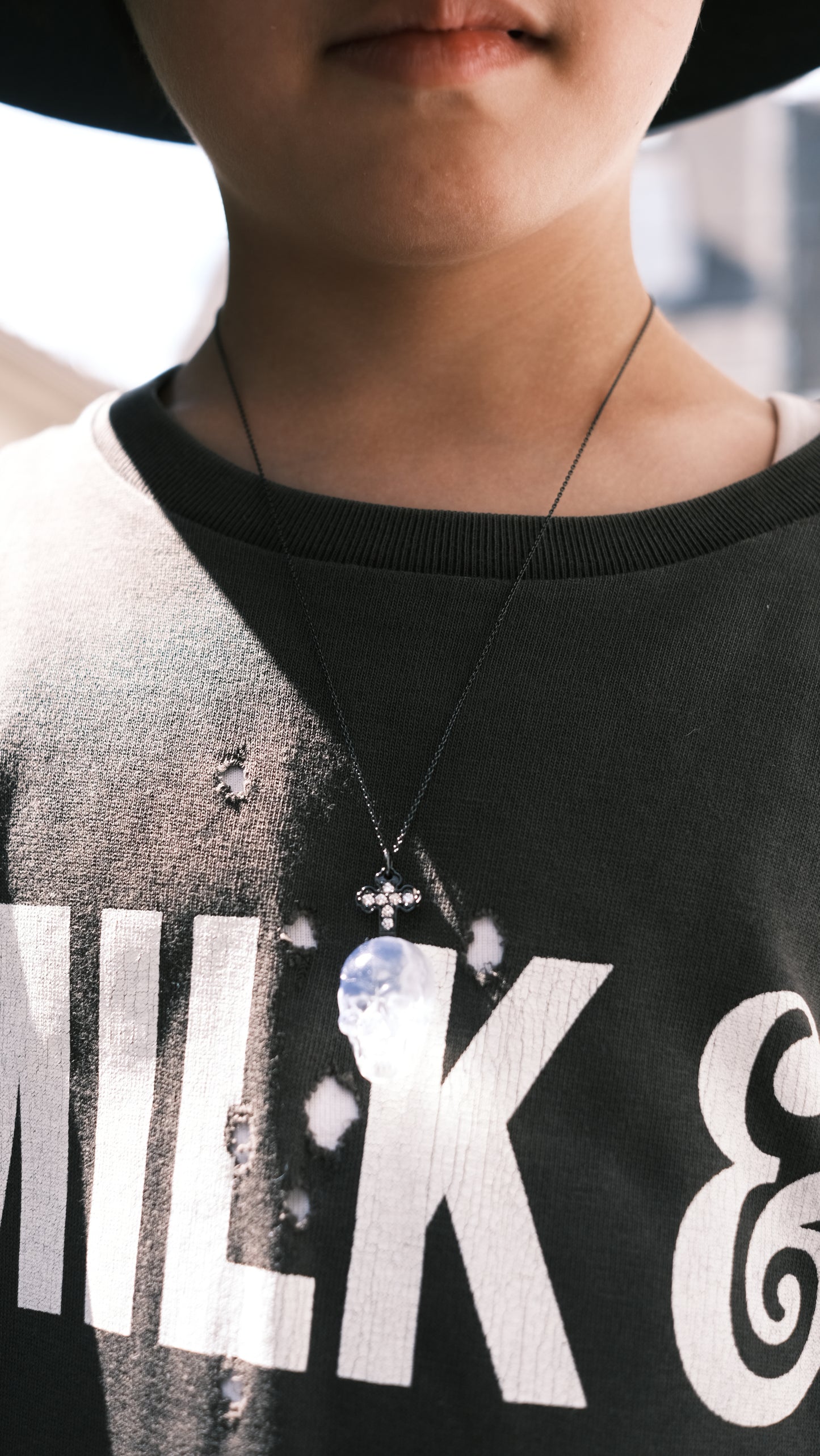 SKULL & CROSS TOP（Black）