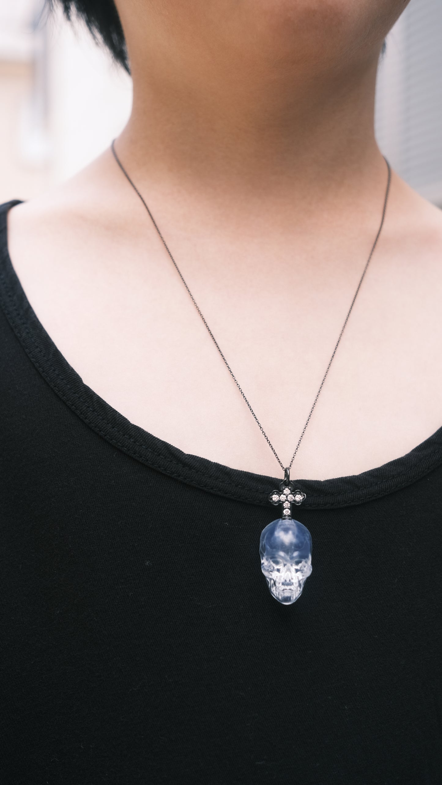 SKULL & CROSS TOP（Black）